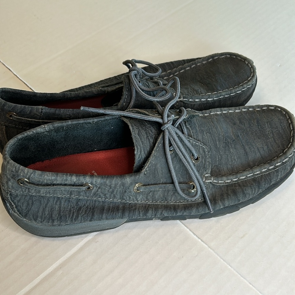 Twisted X Womens Charcoal Distressed Leather Driving Moc WDM0102. Size 10 - Picture 6 of 13